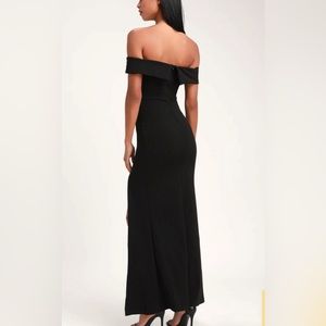 Lulus long black off the shoulder dress